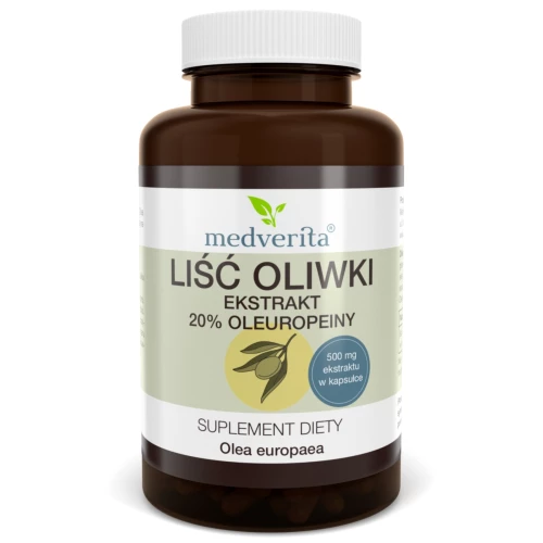Medverita - Liść oliwki ekstrakt 20% oleuropein - 120 kapsułek Medverita - Liść oliwki ekstrakt 20% oleuropein - 120 kapsułek